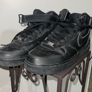 Black Hightop Nike Air Force One shoe